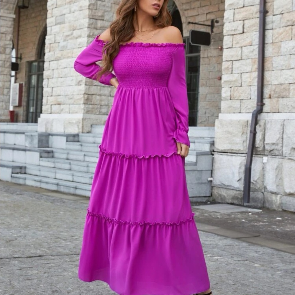 Off the shoulder A-Line dress - Picture 5 of 8